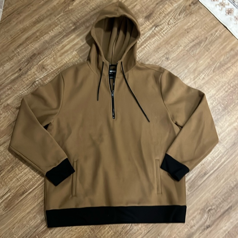 Men’s Hooded Half Zip Pullover - Size XL